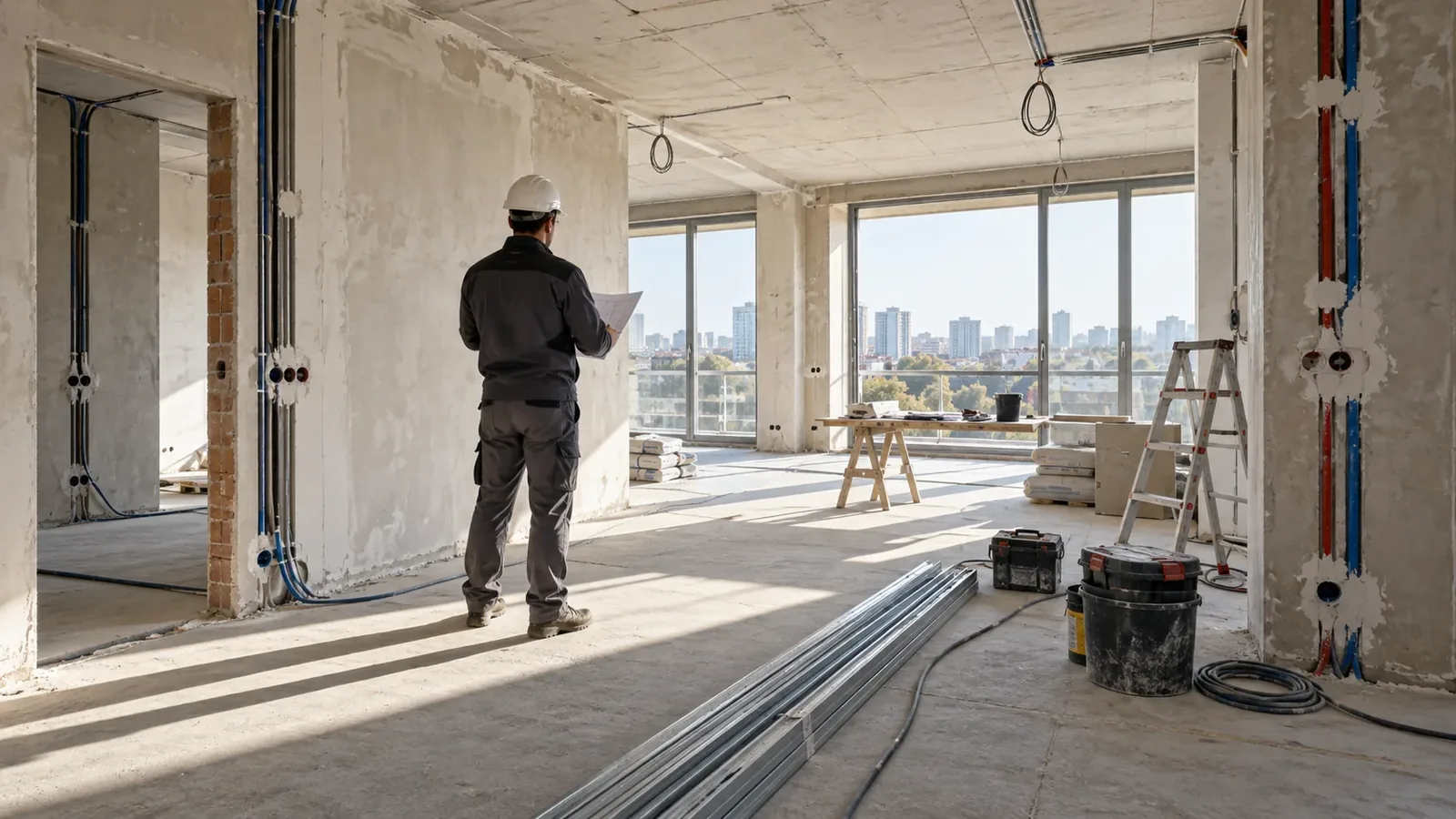 Interior de una vivienda durante una reforma integral